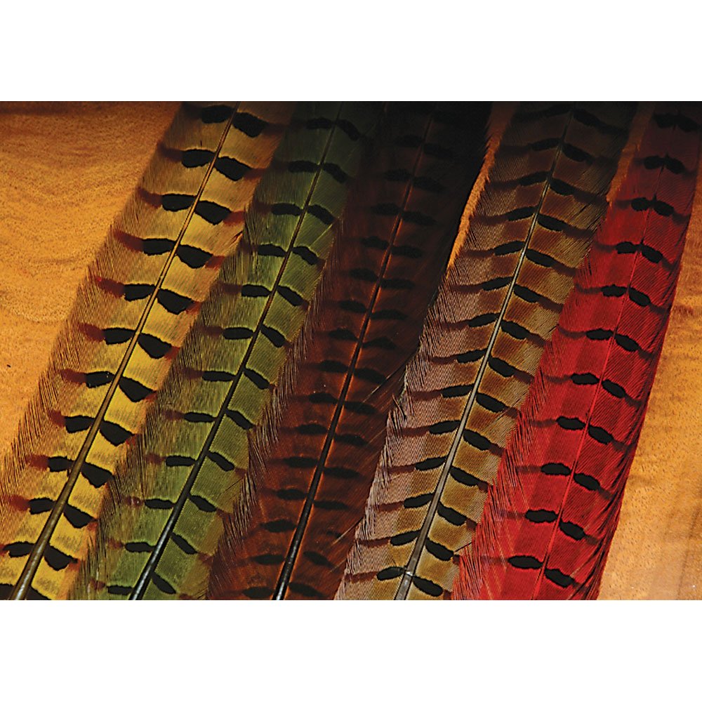 Hareline Dubbin Ringneck Pheasant Tail Feathers black for fly tying, ideal for nymphs