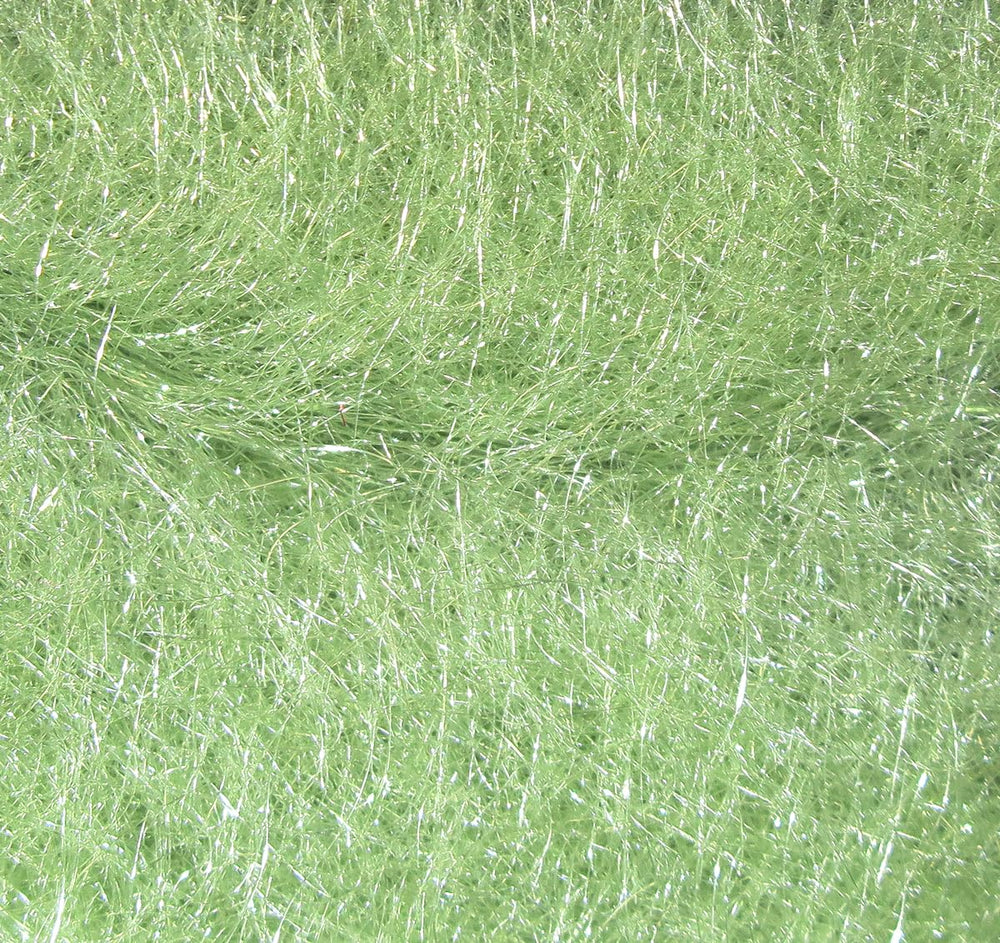 Hareline Dubbin scud dub pale olive close-up showing bright fibers for realistic nymphs