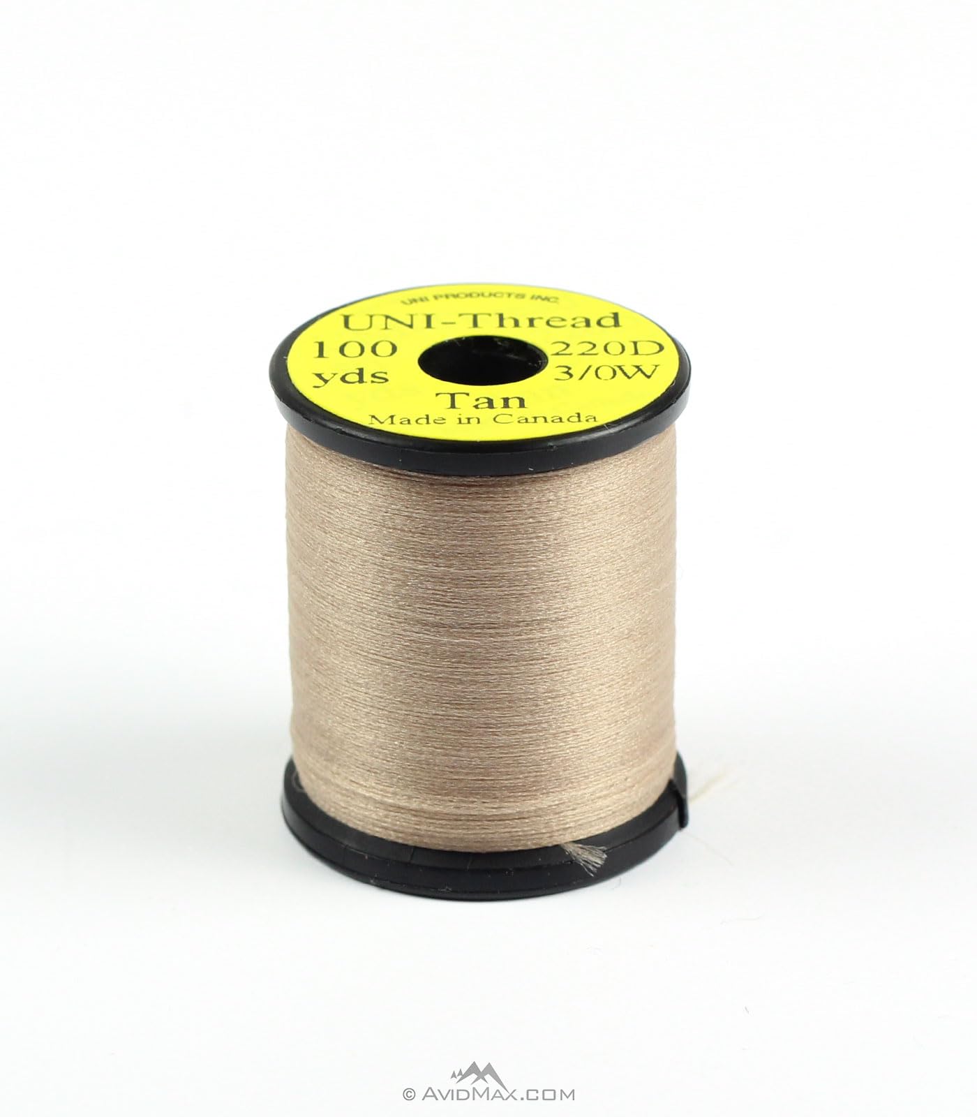 Hareline Dubbin Uni 3-0 waxed thread spool for durable, flat fly tying on hooks.