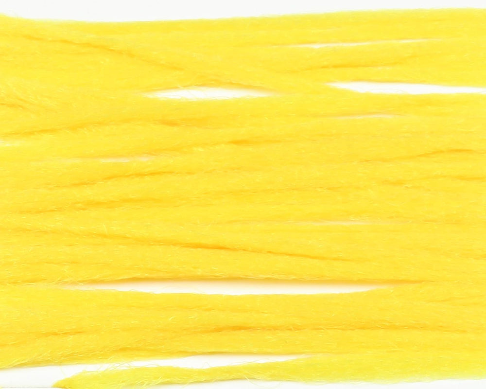 Hareline Dubbin yellow polypropylene yarn bottle for buoyant fly tying and easy handling