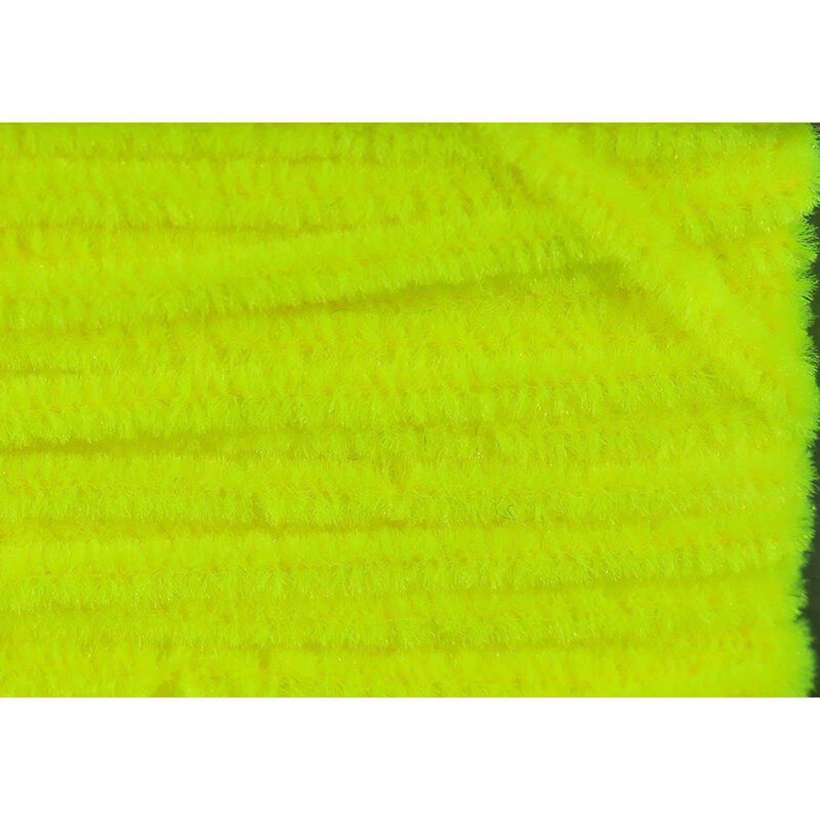 Hareline Dubbing Chenille Fine Carded in fluorescent yellow for precise small fly bodies