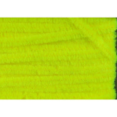 Hareline Dubbing Chenille Fine Carded in fluorescent yellow for precise small fly bodies