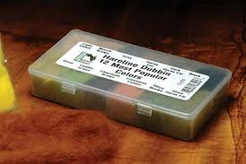 Hareline Dubbing Dispenser showing 12 colors for easy color matching and organized dubbing.