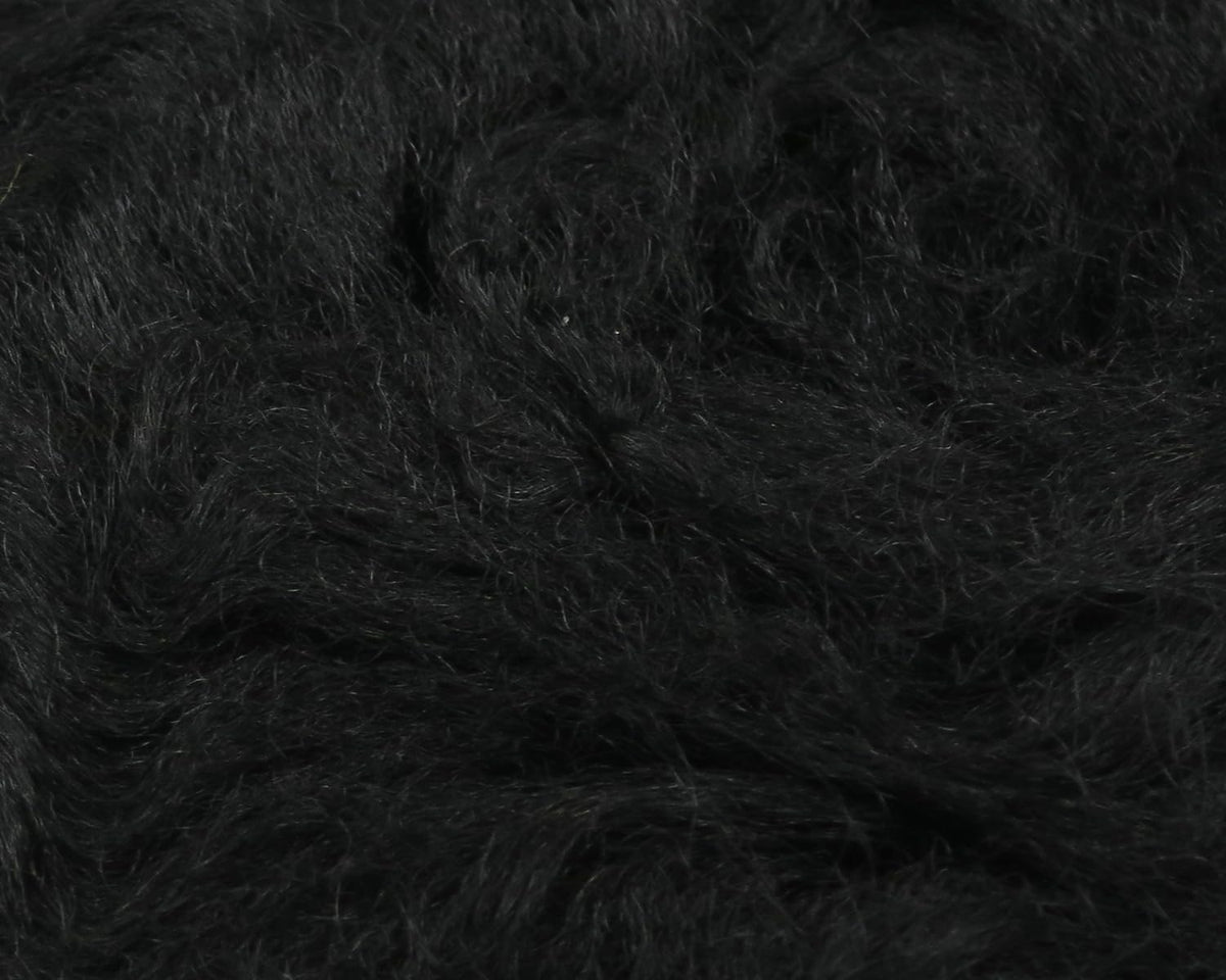 Hareline Dubbing Rams Wool-Black closeup texture highlighting natural fibers for durable dubbing