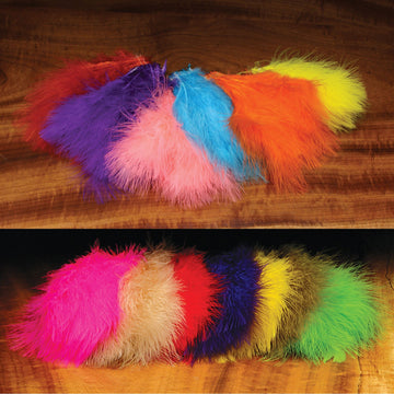 Hareline Extra Select fluorescent yellow imitation marabou feathers for fly tying and crafts