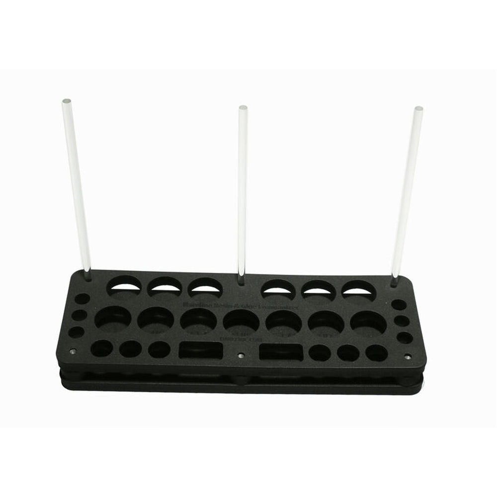 Hareline Foamanizer 12in bottle holes securely hold resin bottles during transport