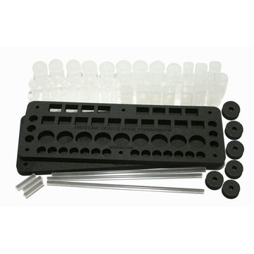 Hareline Foamanizer compact fly-tying kit corner for easy access.