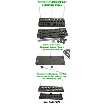 Hareline Foamanizer offers versatile storage for resin glue bottles