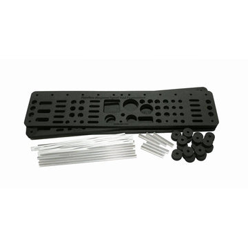 Hareline Foamanizer tool compartment holds pliers and cutters for quick access.