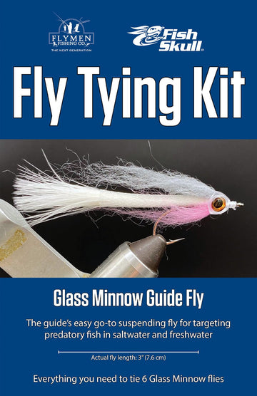 Hareline Glass Minnow Guide Fly Tying Kit for beginners with complete instructions and materials.