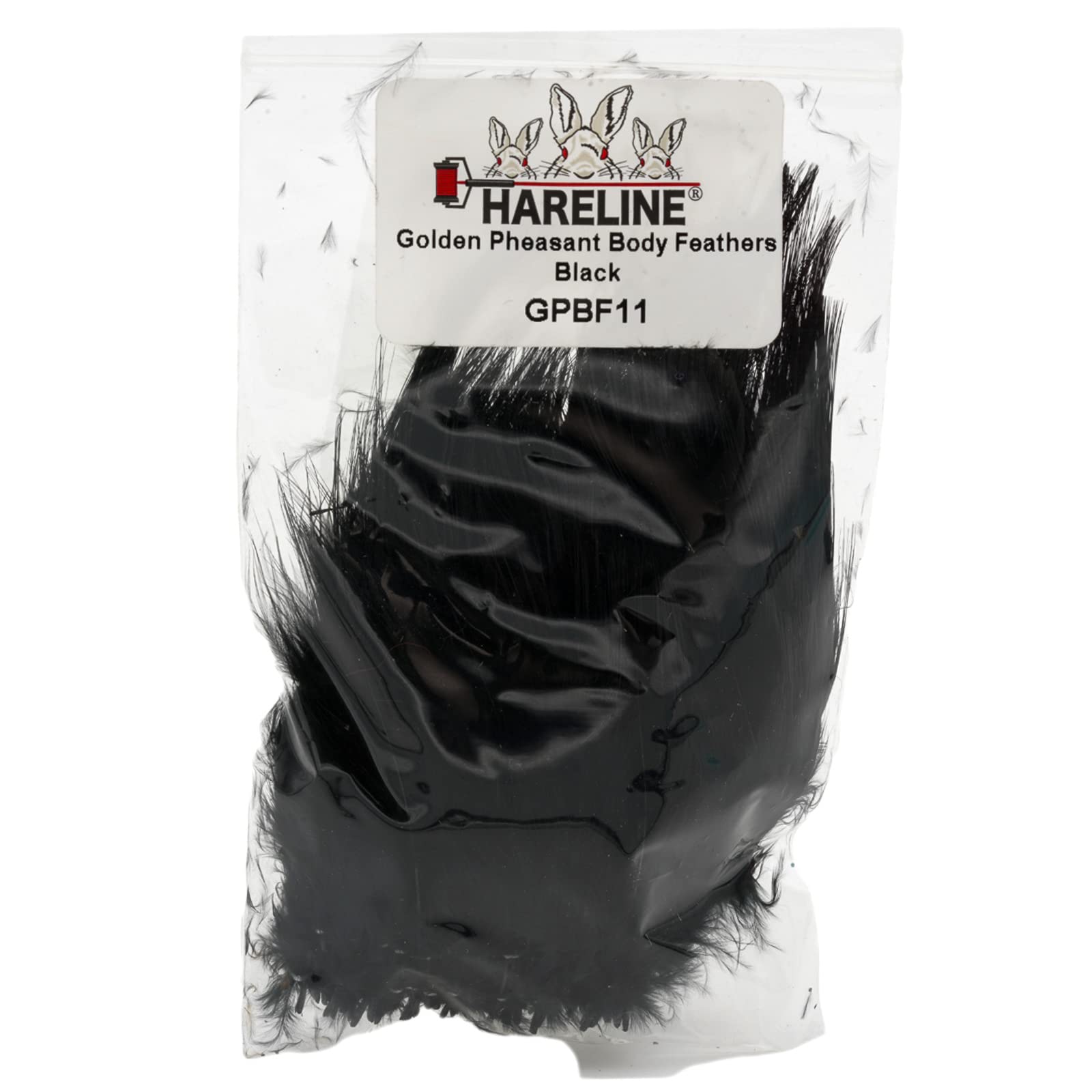 Hareline Golden Pheasant Body Feathers 11 Black for versatile fly tying and lifelike bodies