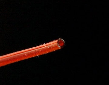 Hareline Hollow Tubing Micro Orange in-use on a stonefly pattern for lifelike detail