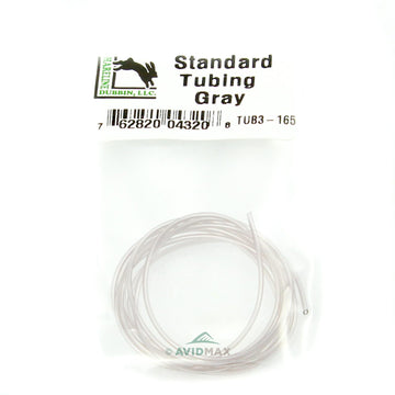 Hareline hollow tubing standard gray closeup highlighting material quality and flexibility.