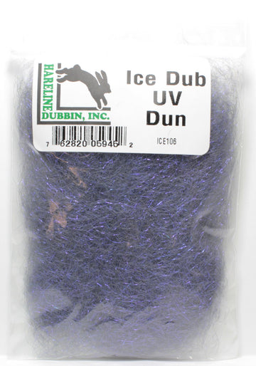 Hareline Ice Dub #106 UV DUN fly tying dubbing close-up