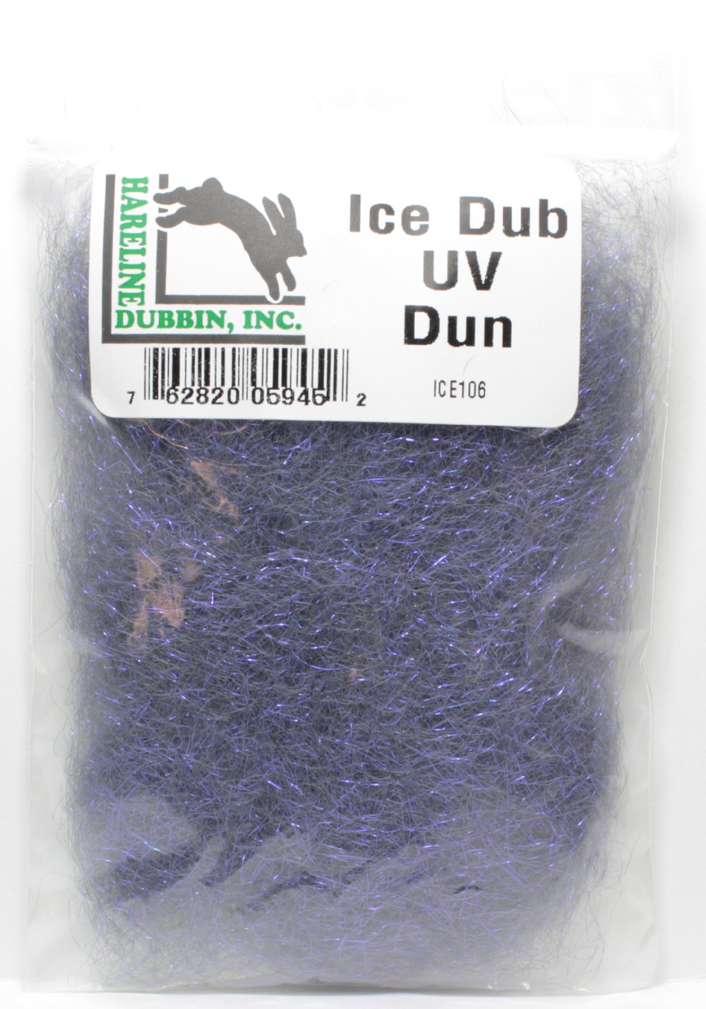 Hareline Ice Dub #106 UV DUN fly tying dubbing close-up