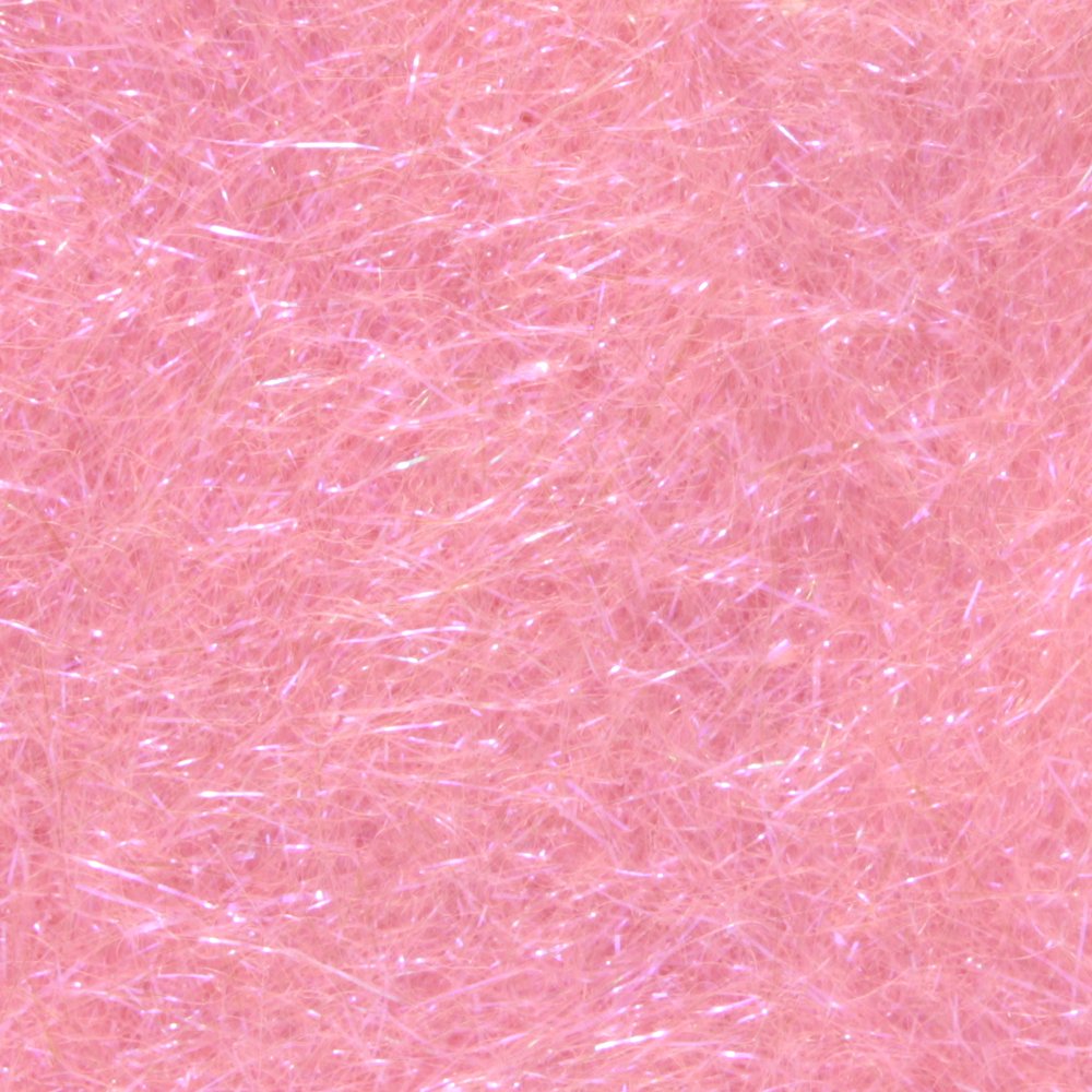 Hareline Ice Dub 289 UV Pink-foil sparkle closeup shows versatile dubbing for creative patterns.