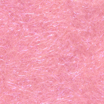 Hareline Ice Dub 289 UV Pink-foil sparkle closeup shows versatile dubbing for creative patterns.