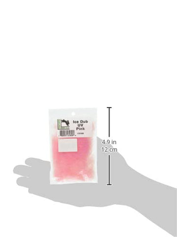 Hareline Ice Dub 289 UV Pink pattern closeup reveals shimmer for accenting wings or tails.