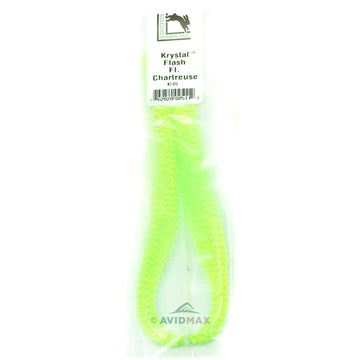 Hareline Krystal Flash Fluorescent Chartreuse beads attract fish across patterns.
