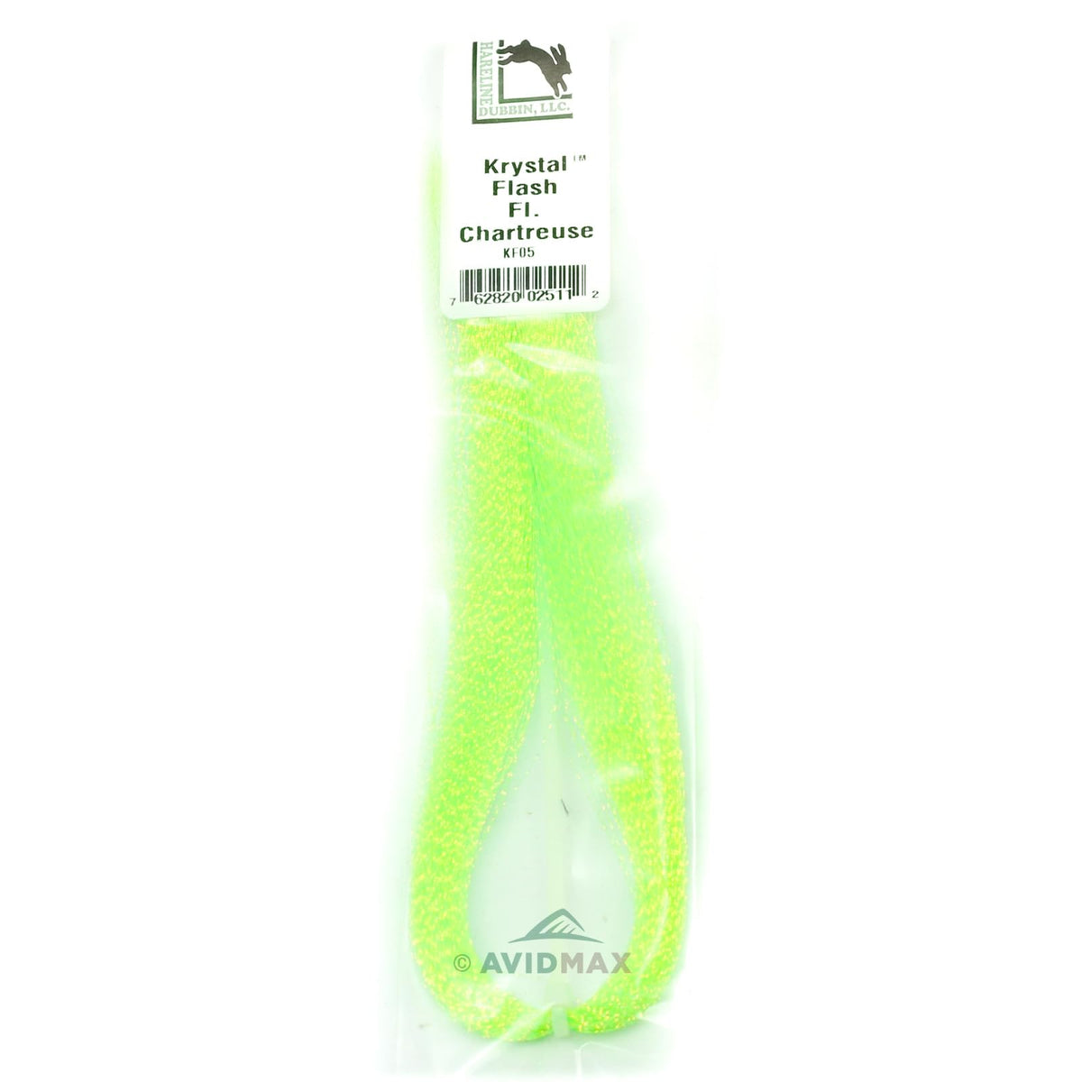 Hareline Krystal Flash Fluorescent Chartreuse beads attract fish across patterns.