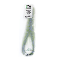 Hareline Krystal Flash Herring Back shines with vibrant beads for eye-catching fly patterns