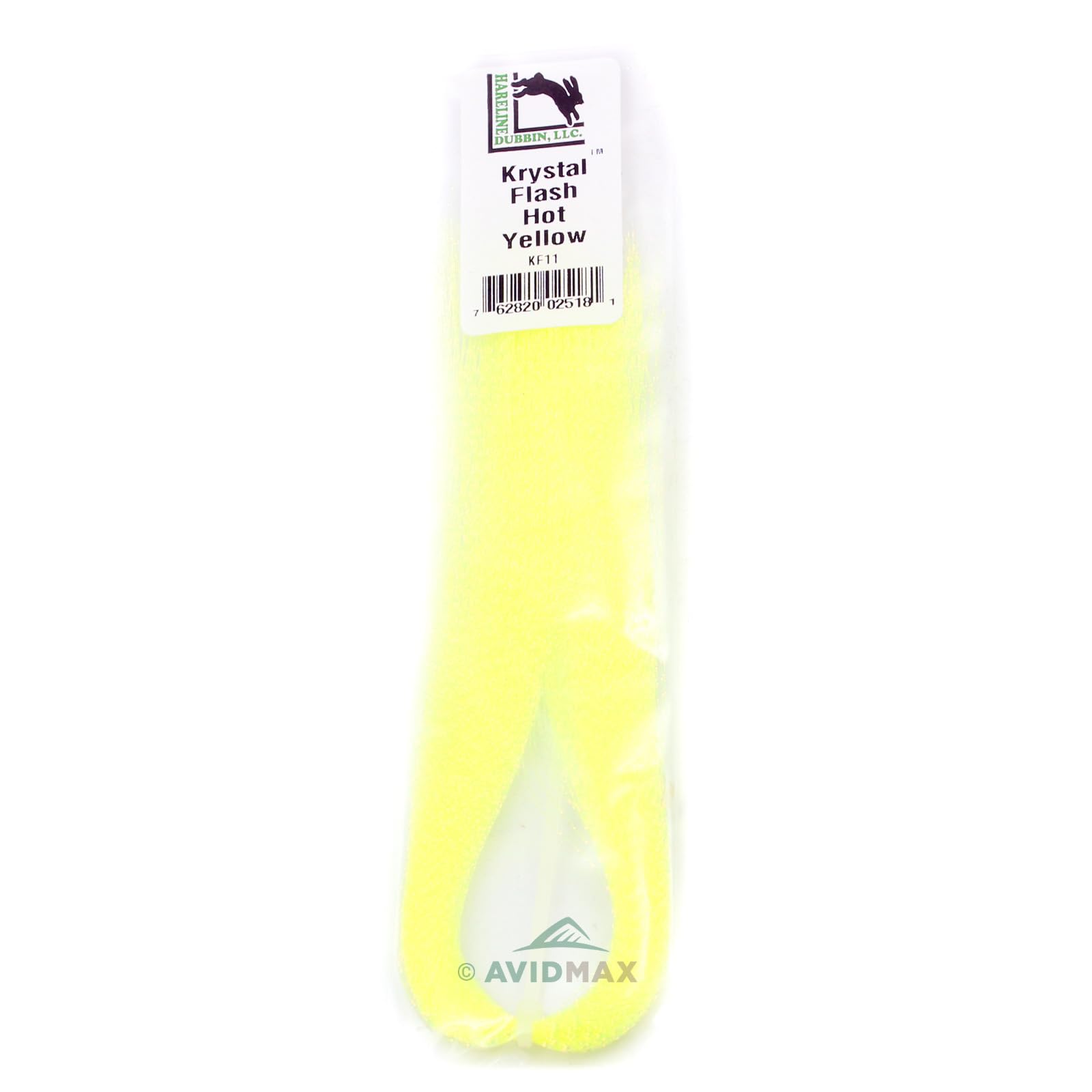 Hareline Krystal Flash Hot Yellow bead shimmer attracts fish.