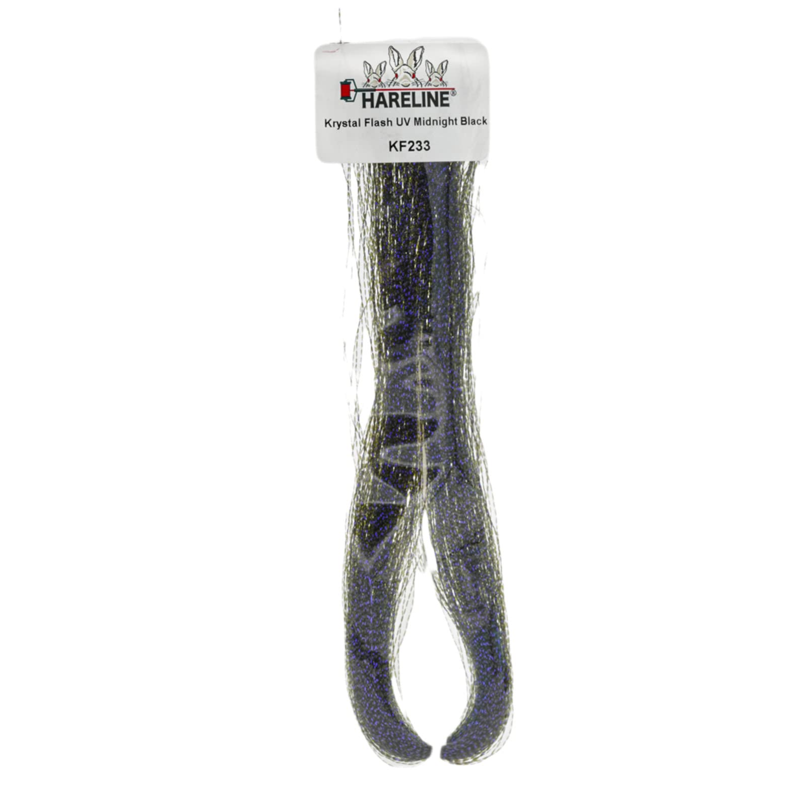 Hareline Krystal Flash Midnight Black beads glint to attract fish in various patterns.