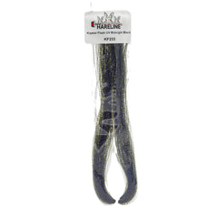 Hareline Krystal Flash Midnight Black beads glint to attract fish in various patterns.