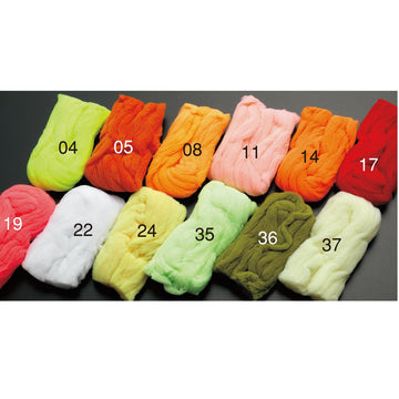 Hareline McFlyfoam colorfast dyed yarn preserves vibrant fly colors.