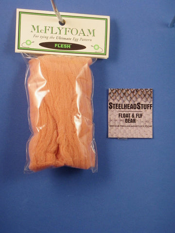 Hareline McFlyfoam Flesh close-up showing colorfast, strong fly tying yarn for eggs and sculpted patterns