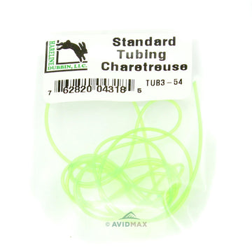 Hareline Midge hollow tubing chartreuse in use for nymph and stonefly patterns
