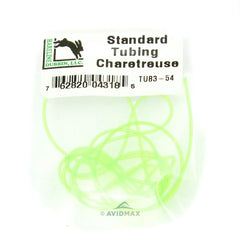 Hareline Midge hollow tubing chartreuse in use for nymph and stonefly patterns