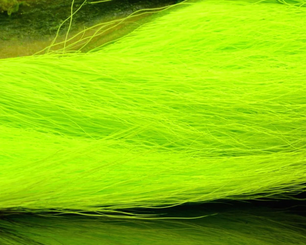 Hareline Northern Bucktail stacked fibers ready for tying.