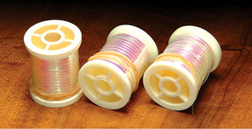 Hareline Pearlescent Tinsel for flashbacks, enhances colors and reflections on lifelike flies.