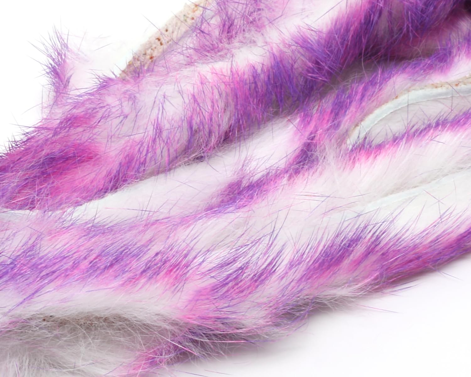 Hareline Polychrome Rabbit Strips white hot pink purple color blend boosts streamer visibility.