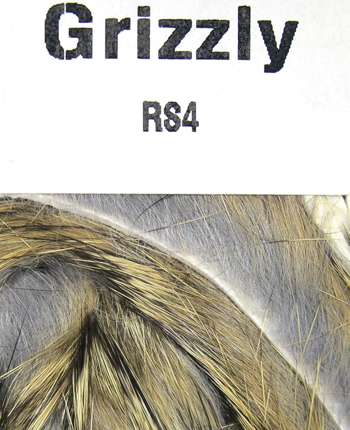 Hareline Rabbit Strips Grizzly front view with natural fur for lifelike streamers