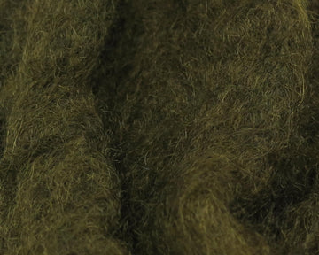 Hareline Sculpin Wool Dark Olive dubbing closeup showing rich texture for realistic heads.