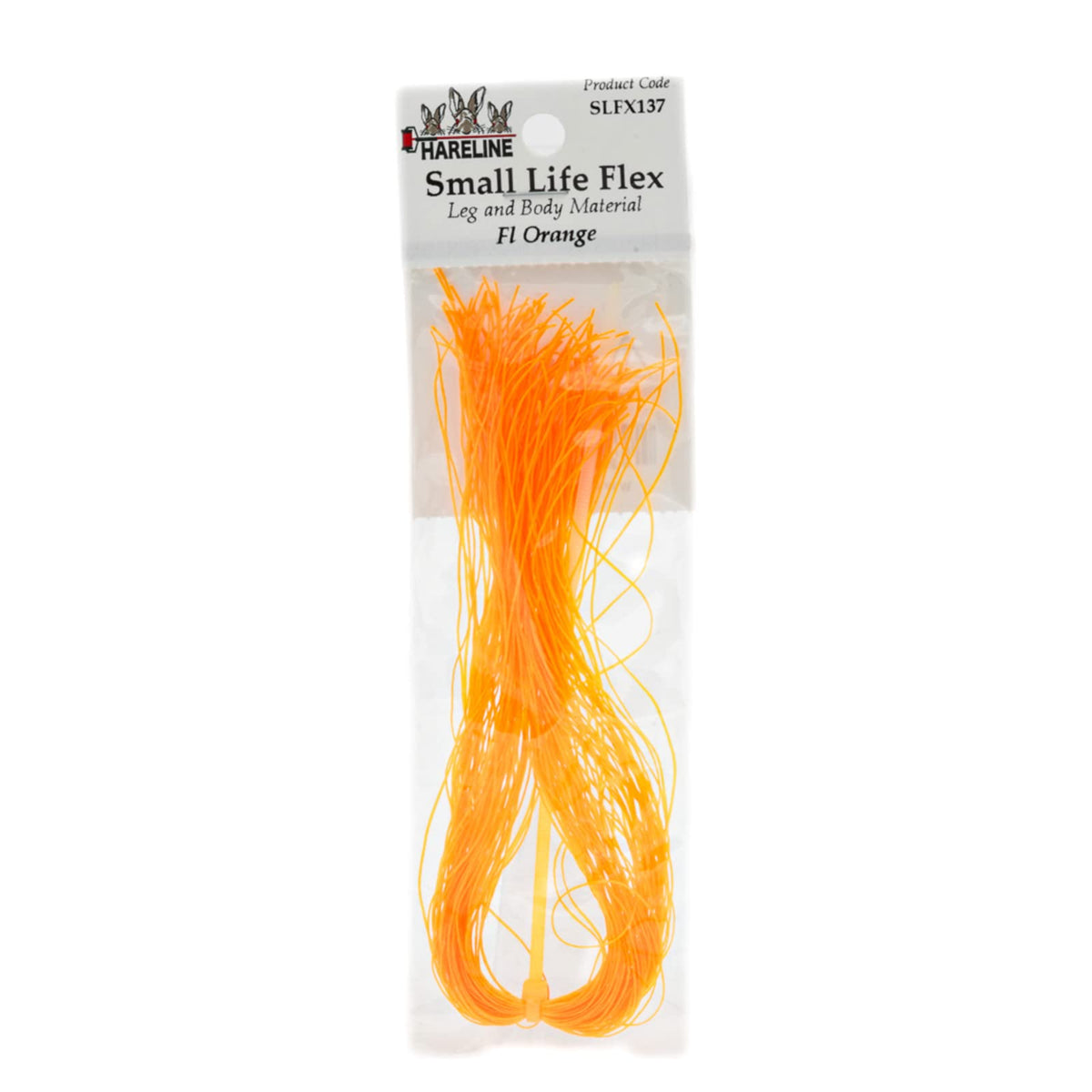 Hareline Small Life-Flex orange legs close-up, add natural movement to nymphs and small streamers