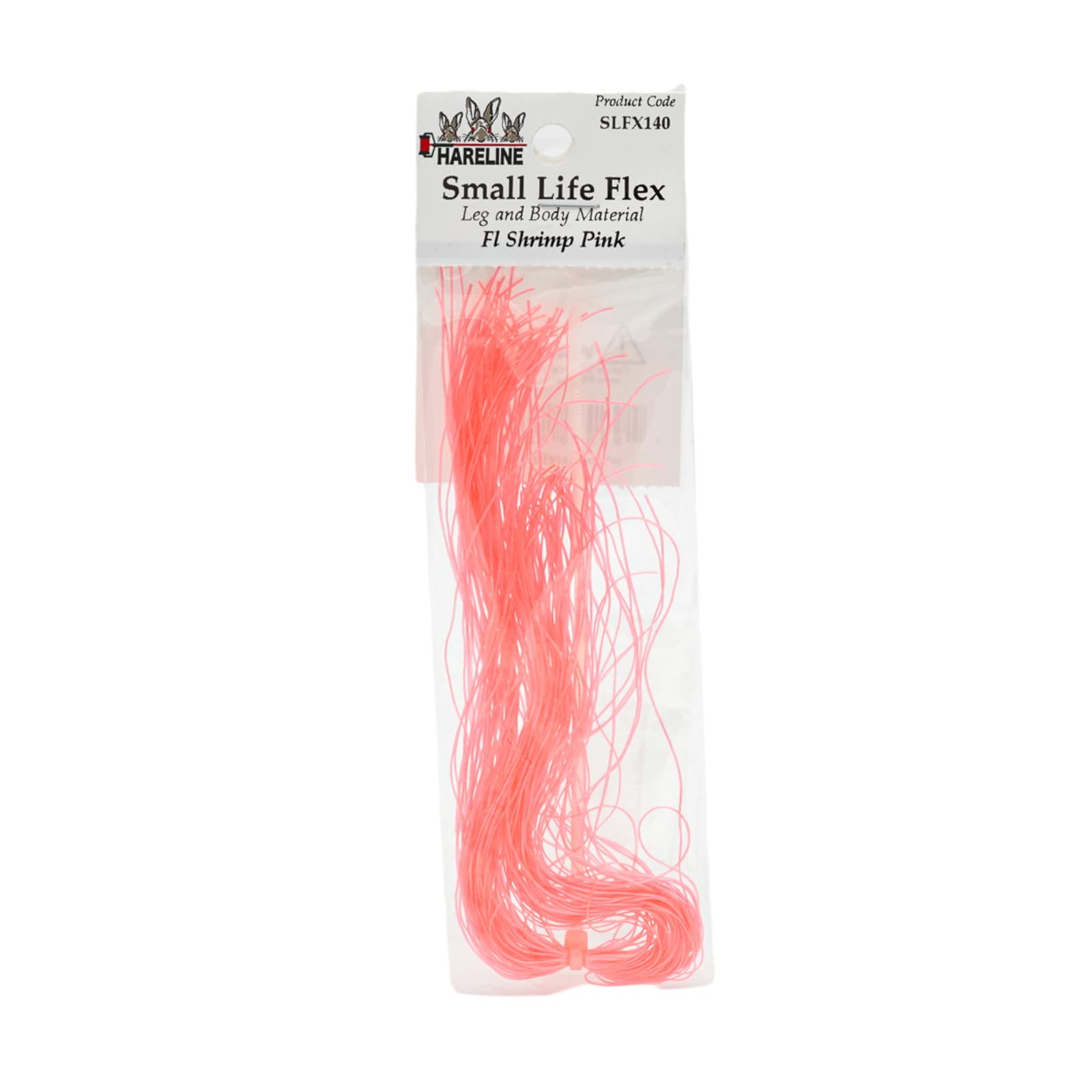 Hareline Small Life-Flex Shrimp Pink: flexible legs for natural movement on nymphs and small streamers.