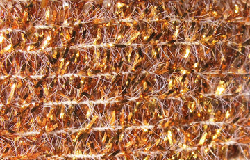 Hareline solid tinsel chenille copper for attractor flies with flash.