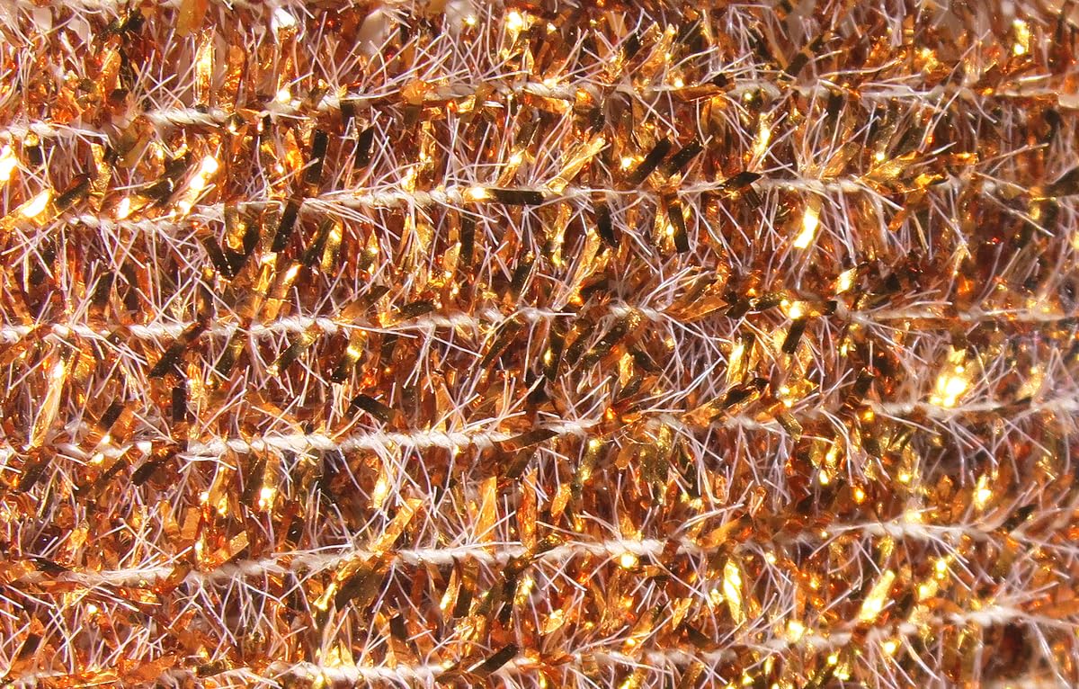 Hareline solid tinsel chenille copper for attractor flies with flash.