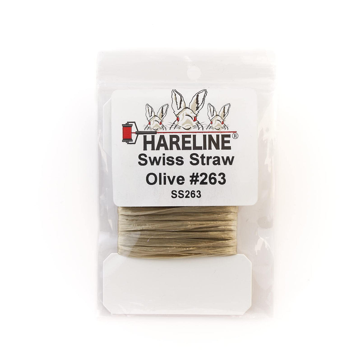 Hareline Swiss Straw Olive close-up, olive-colored straw for durable fly tying