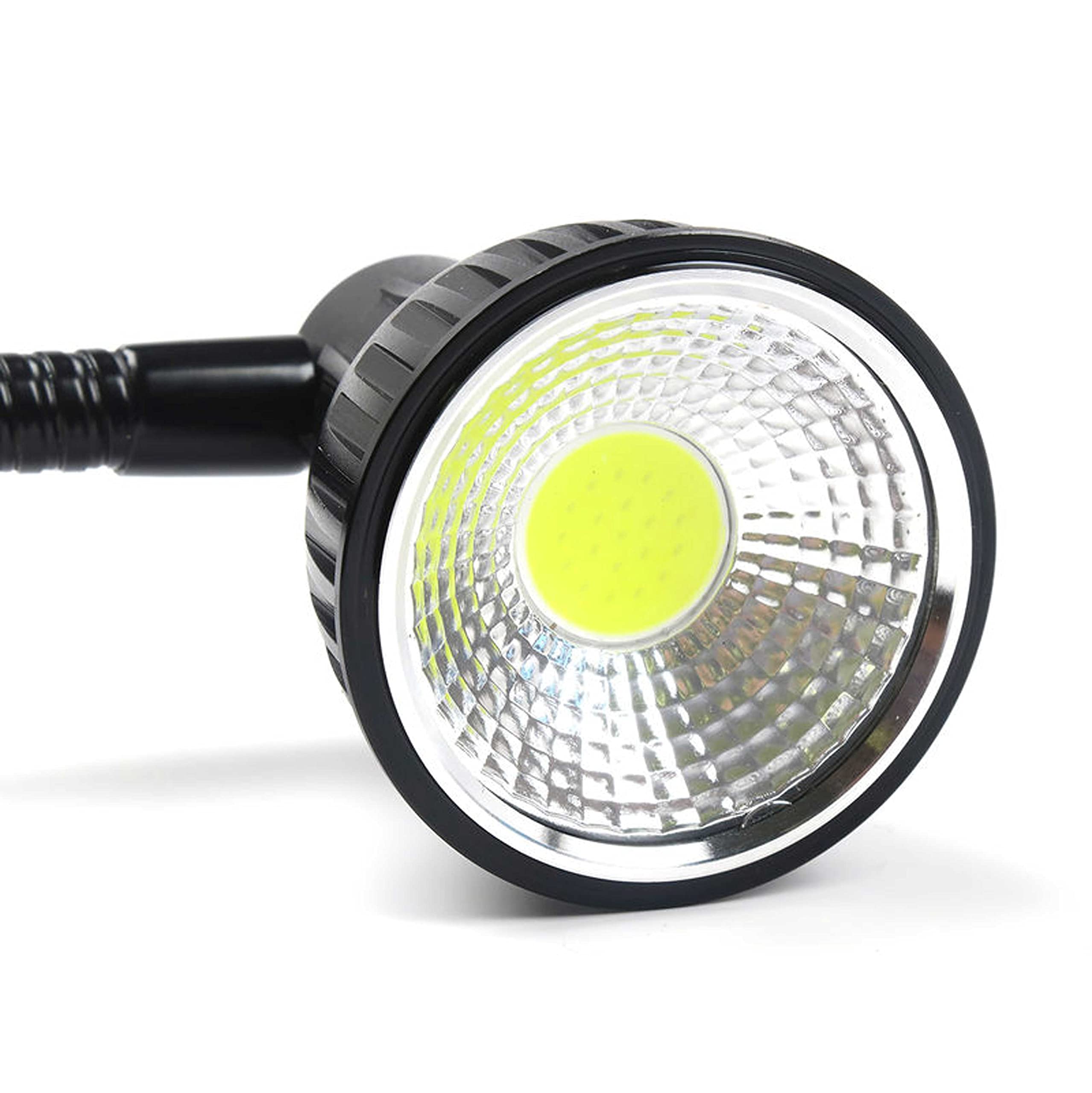 Hareline Ultimate Long Neck LED Tying Light side view highlighting ergonomic neck and stable light for tying sessions