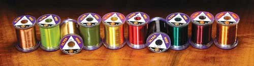Hareline Dubbin UTC Ultra Wire Brassie Amber suitable for ribbing and bodies with added weight.