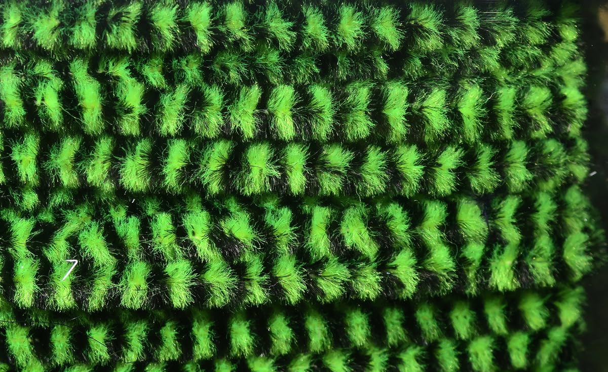 Hareline Variegated Chenille Medium Chartreuse/Black for nymph patterns.