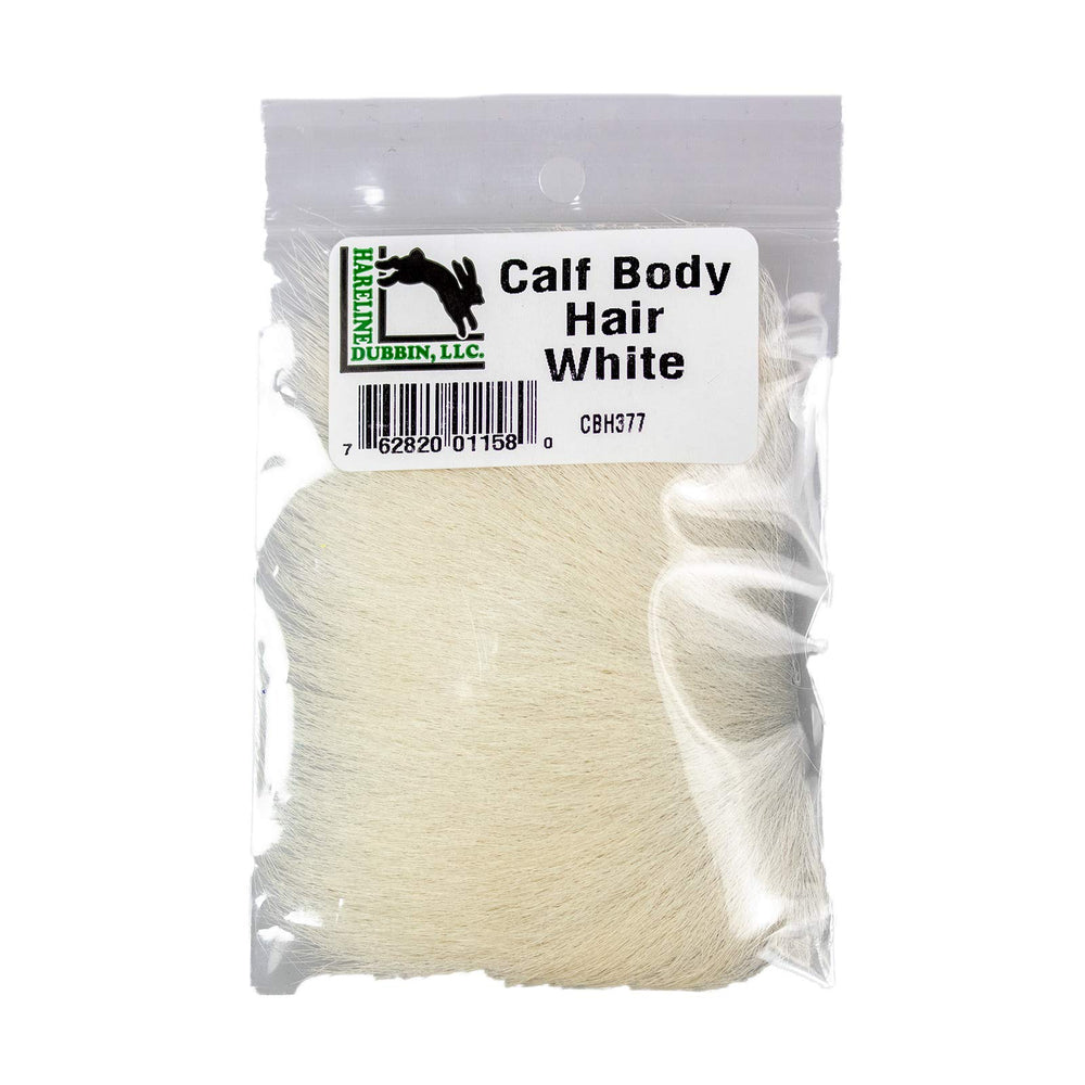 Hareline White Calf Body Hair for Wulff wings and parachutes, extra fine and pure.