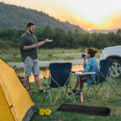 HARFINGTON camp chair bag side view demonstrates long 39-inch storage capacity