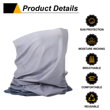 HARFINGTON cooling neck gaiter gradient gray durable edge design for daily use