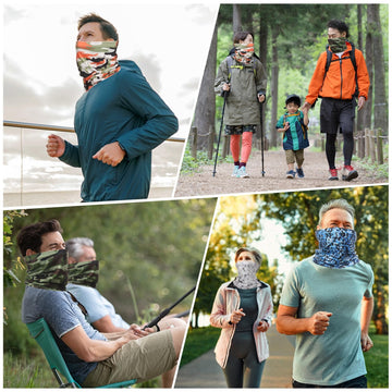 HARFINGTON cooling neck gaiter gradient gray perfect for outdoor yoga and hiking