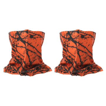HARFINGTON cooling neck gaiter orange front view shows soft, breathable fabric for hot days.